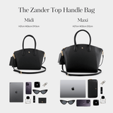 Taupe Zander Midi Top Handle Bag