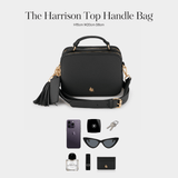 Black Harrison Top Handle Bag