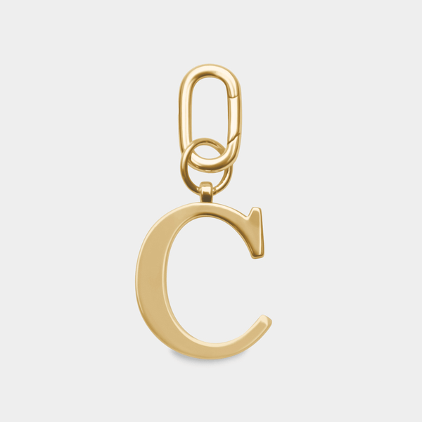 C - Gold Metal Letter Keyring