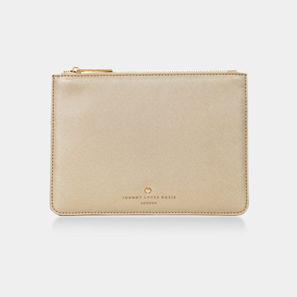GOLD-JAMES-MEDIUM-POUCH-PERSPNALISE-CLUTCH-GIFT-JOHNNY-LOVES-ROSIE-JLR &INITIALS