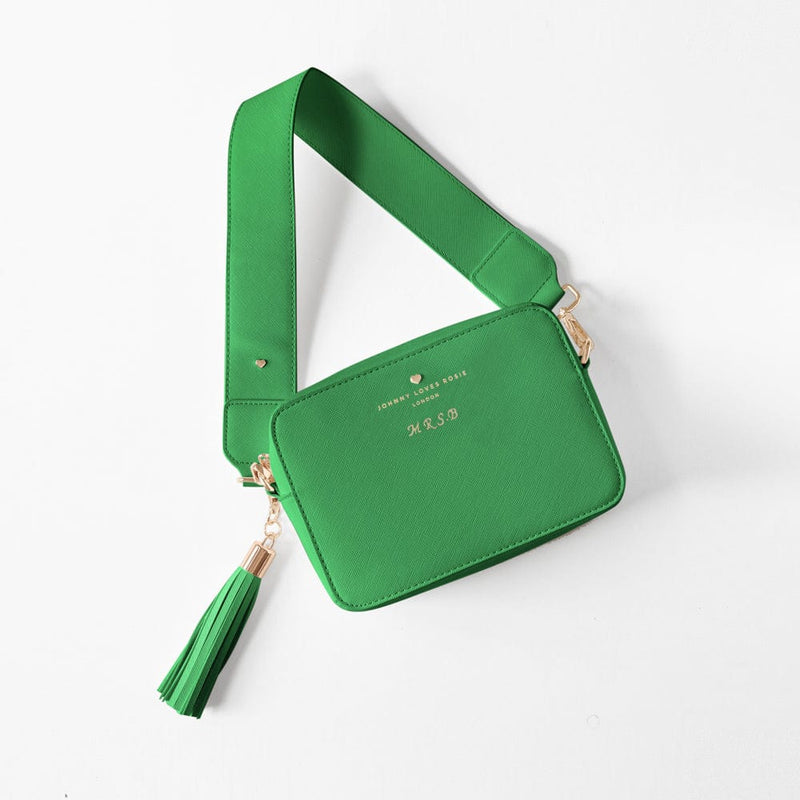 Luxe Green Vegan Leather Tassel Keyring