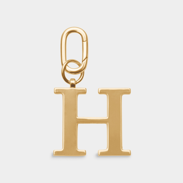 H - Gold Metal Letter Keyring