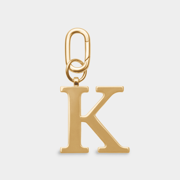 K - Gold Metal Letter Keyring