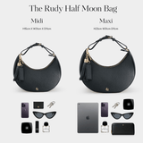 Taupe Rudy Midi Half Moon Bag