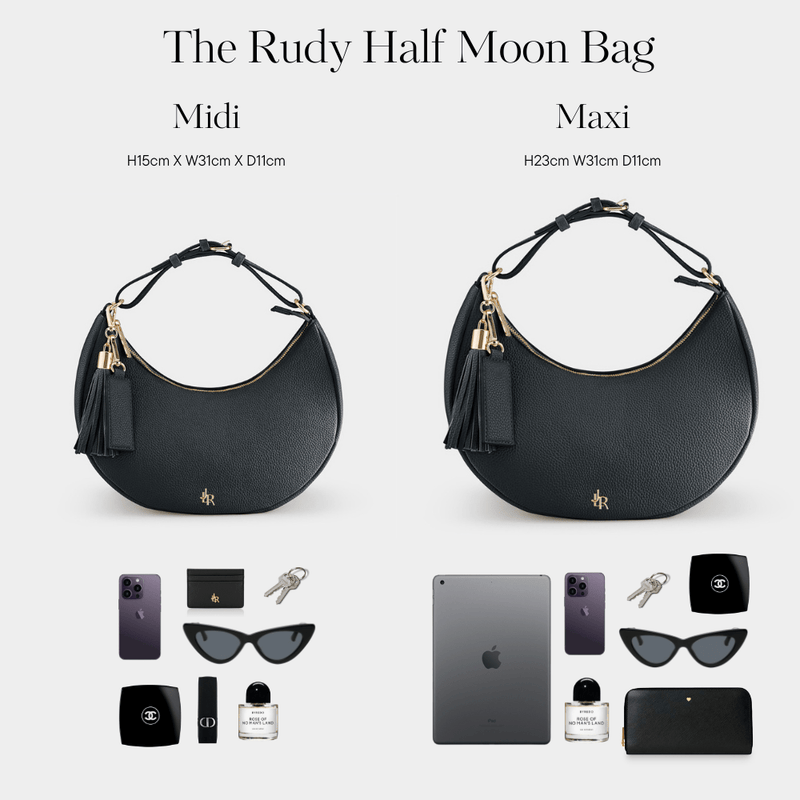 Tan Rudy Midi Half Moon Bag