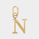 N - Gold Metal Letter Keyring