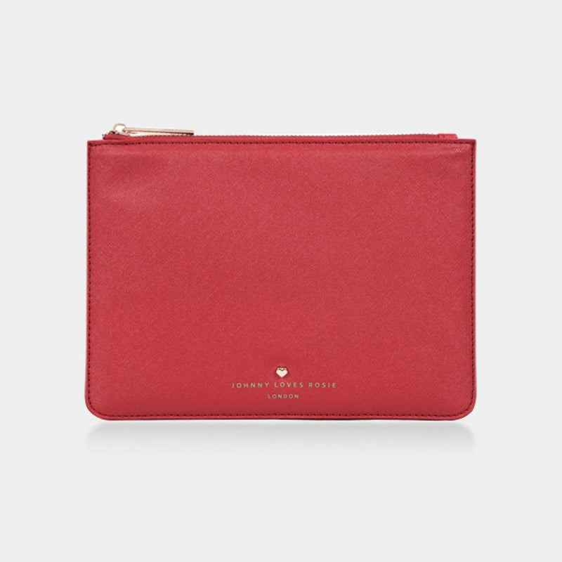 RED-JAMES-MEDIUM-POUCH-PERSPNALISE-CLUTCH-GIFT-JOHNNY-LOVES-ROSIE-JLR &INITIALS