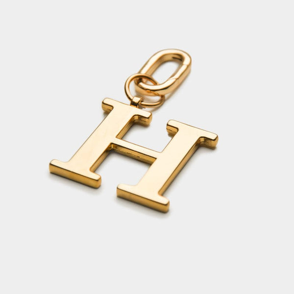 H - Gold Metal Letter Keyring