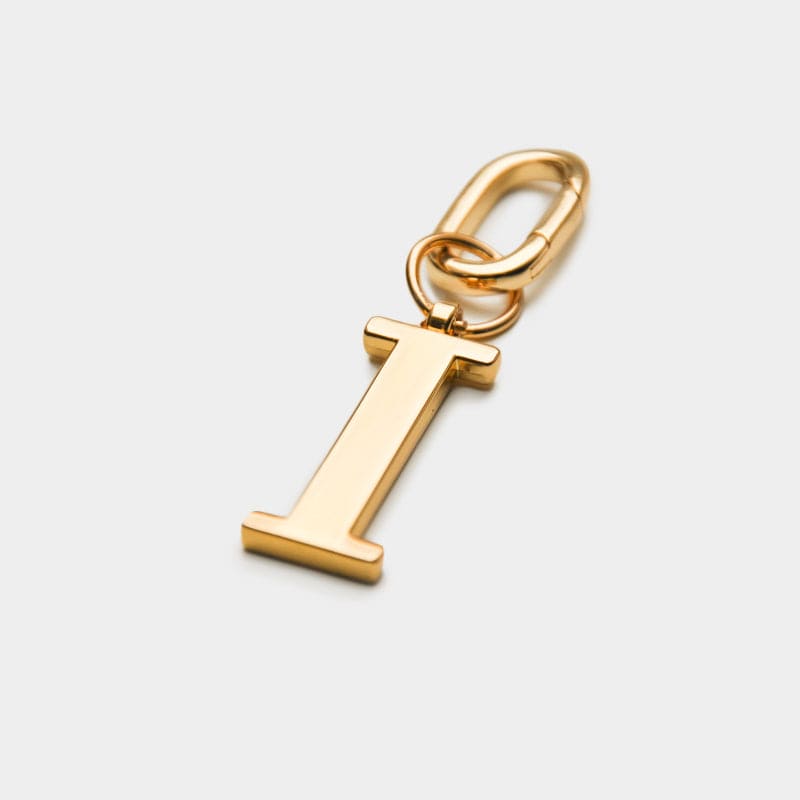 I - Gold Metal Letter Keyring