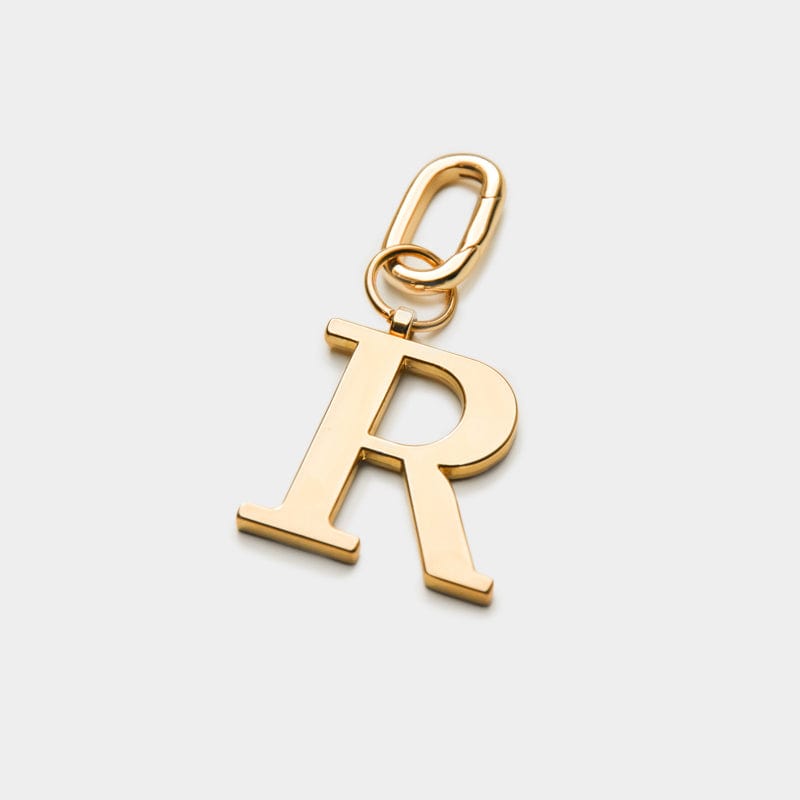 R - Gold Metal Letter Keyring