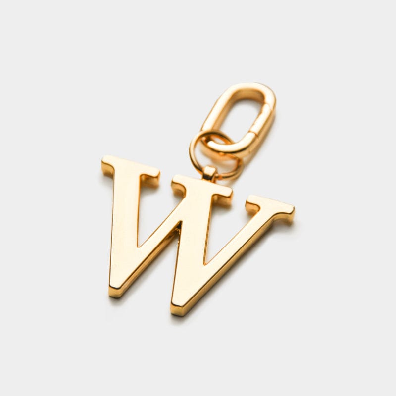 W - Gold Metal Letter Keyring