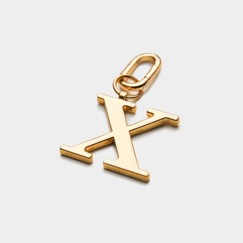 X - Gold Metal Letter Keyring