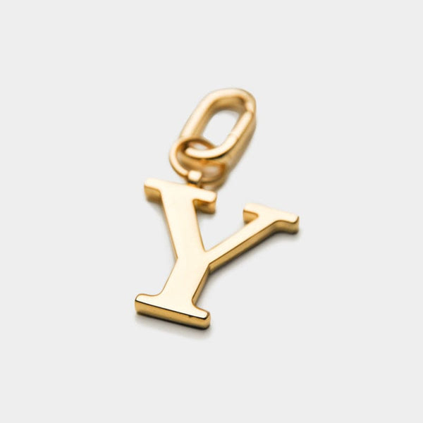 Y - Gold Metal Letter Keyring