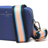 Luxe Blue & Peach Stripe Bag Strap
