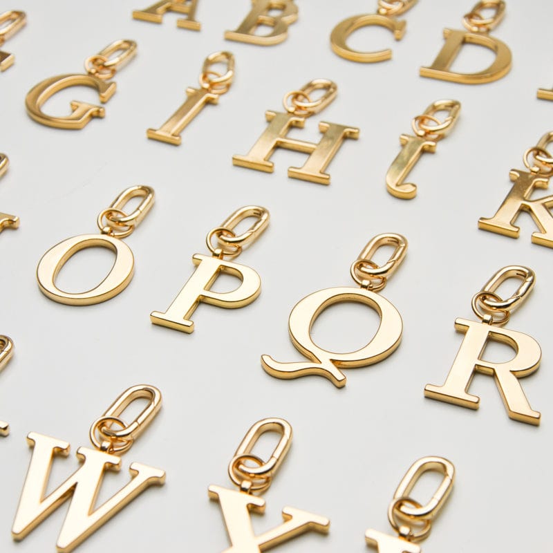 W - Gold Metal Letter Keyring