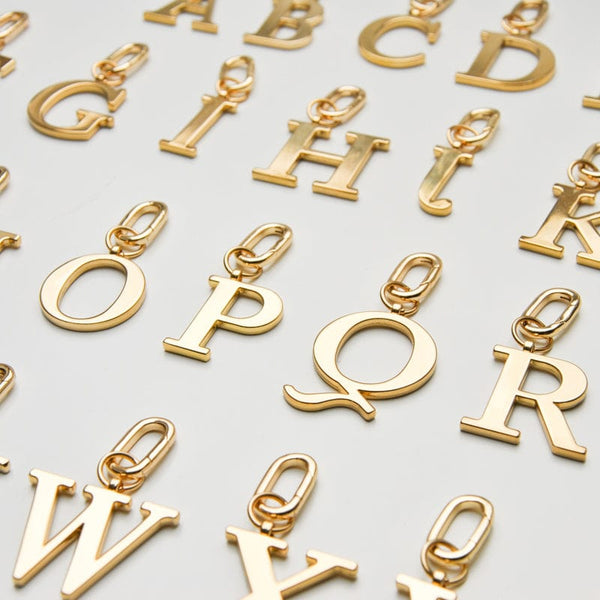 E - Gold Metal Letter Keyring