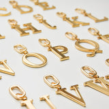 M - Gold Metal Letter Keyring
