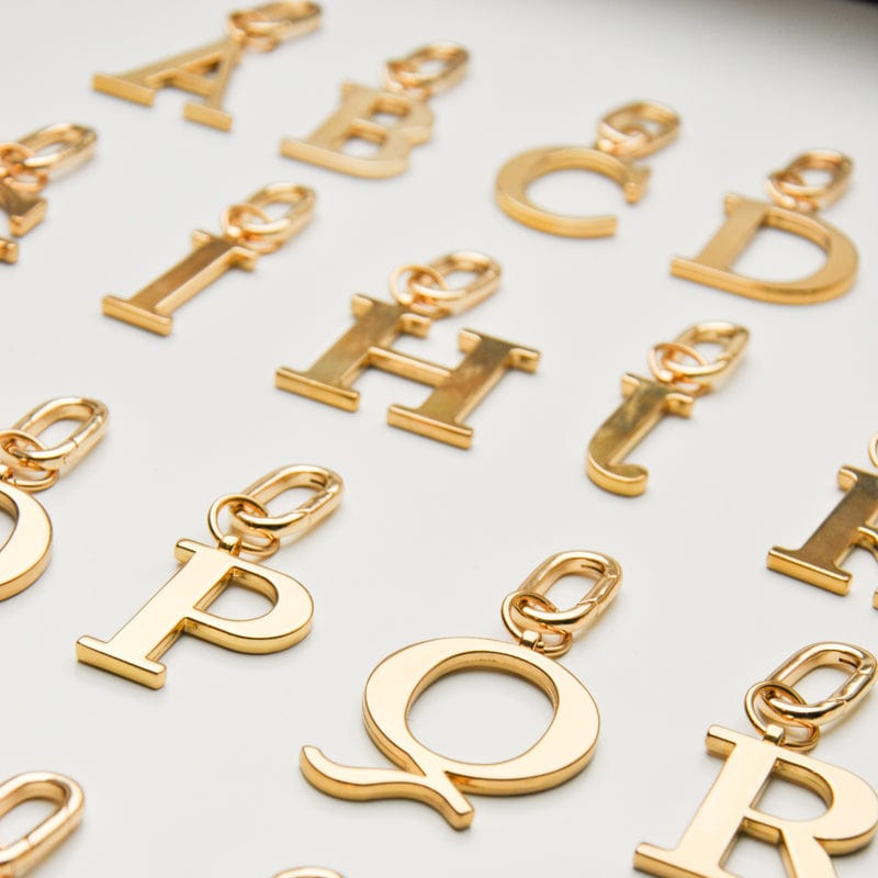 J - Gold Metal Letter Keyring